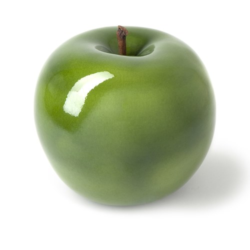 德國BULL＆STEIN 鮮綠色陶瓷釉光蘋果雕塑 (室內、直徑12公分)