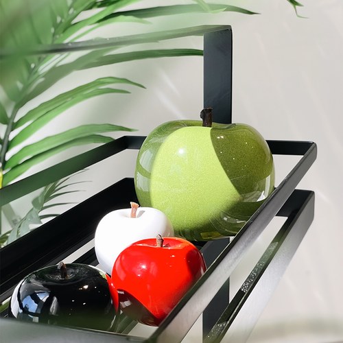 德國BULL＆STEIN 鮮綠色陶瓷釉光蘋果雕塑 (室內、直徑12公分)