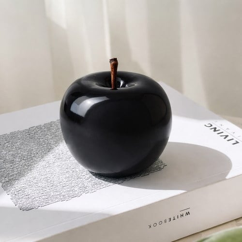 德國BULL&STEIN 黑釉陶瓷蘋果雕塑 (室內、直徑20公分)