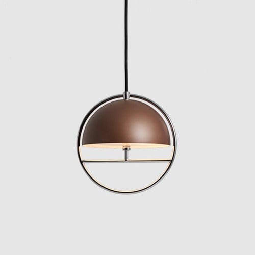 HUAN S 圜｜吊燈 (可可棕/鉻)