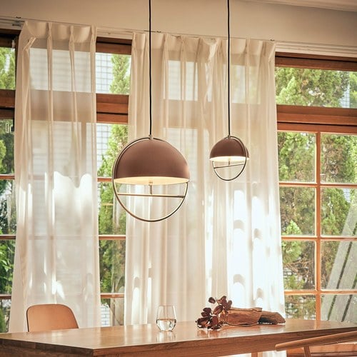 HUAN S 圜｜吊燈 (可可棕/鉻)