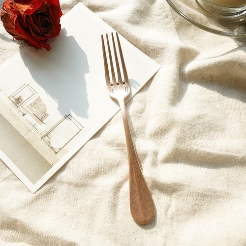 日本Aoyoshi 法式午後餐叉 (玫瑰金、15公分)