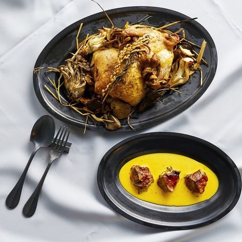 日本Aoyoshi 燭光之夜橢圓深盤 (黑、23.2公分)