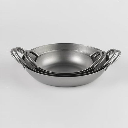 日本Aoyoshi 廚神料理雙耳平底鍋 (銀、26.3公分)