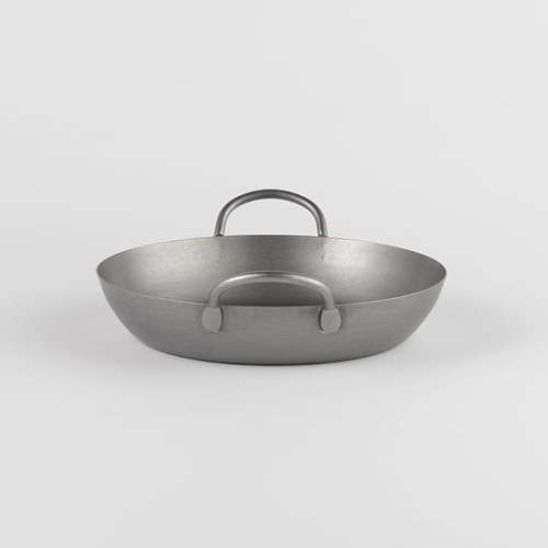 日本Aoyoshi 廚神料理雙耳平底鍋 (銀、32公分)