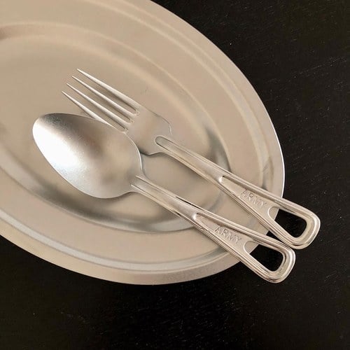 日本Aoyoshi 野營風餐叉 (銀、18.6公分)