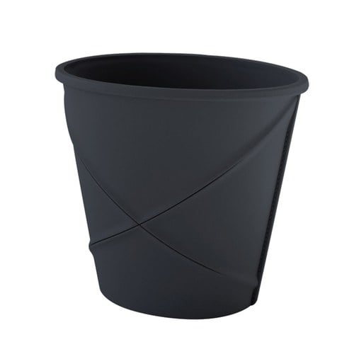 日本 八幡化成 仿皮革軟式收納筒 (黑、容量 6 公升)