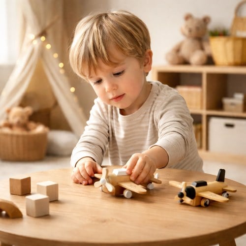 日本Kukkia小飛機木製玩具 (白)