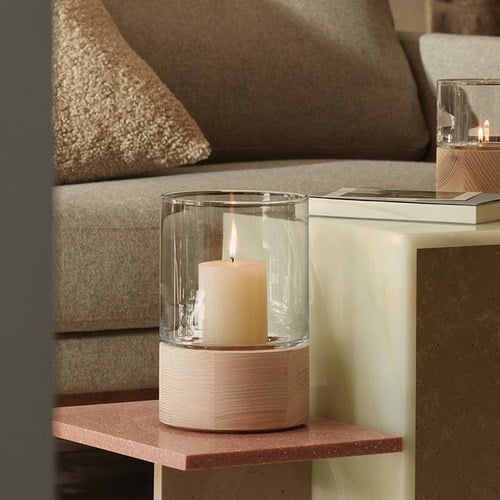 英國LSA 木底圓玻璃燭台 (高22.5公分)