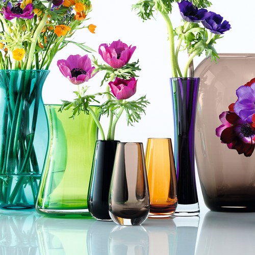 英國LSA 艷彩透底玻璃花器 (橘)