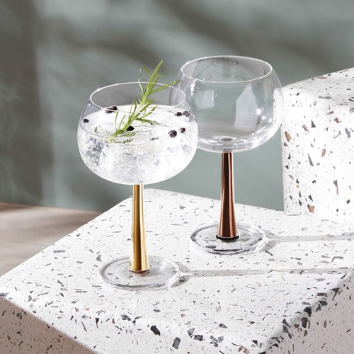 英國LSA 琴酒派對球型高腳杯2入組 (金、420毫升)