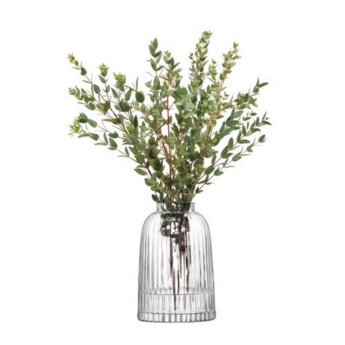 英國 LSA 皺褶窄口花器(透明、高20公分)