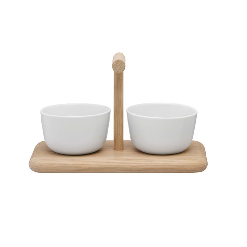 英國LSA Dine白瓷橡木點心架 (寬13公分)-DI60