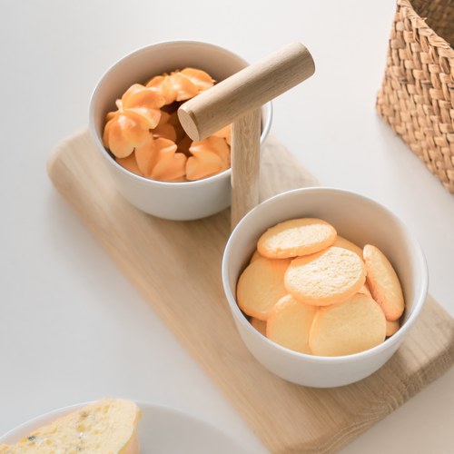 英國LSA Dine白瓷橡木點心架 (寬13公分)-DI60