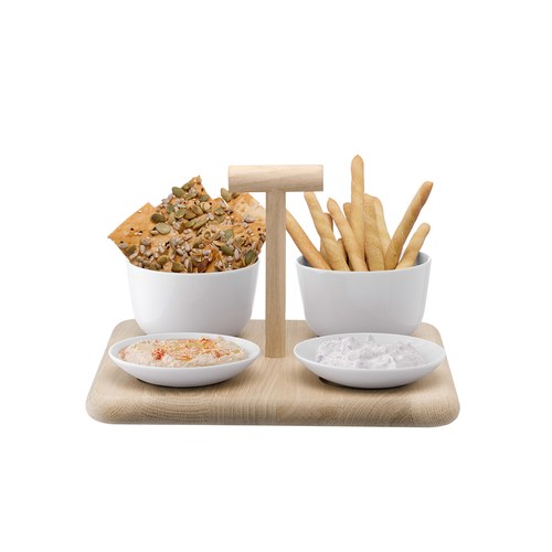 英國LSA Dine白瓷橡木點心架 (寬26公分)-DI61