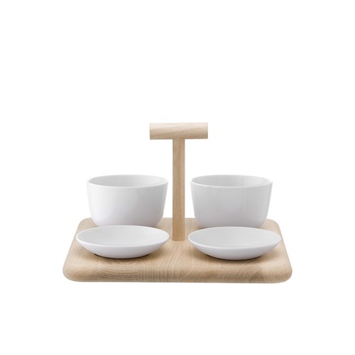 英國LSA Dine白瓷橡木點心架 (寬26公分)-DI61