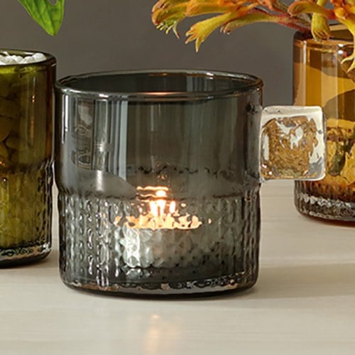 英國LSA 把手系列玻璃燭台 (岩灰)-HN05