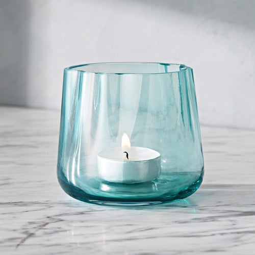 英國LSA 手揉玻璃花器 (湖水、高8公分)-LG11