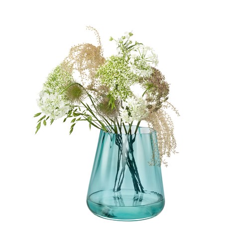英國LSA 手揉玻璃花器 (湖水、高18.5公分)-LG13
