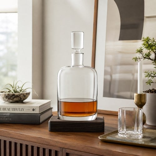 英國LSA Renfrew威士忌醒酒器 (含胡桃木底座、1.1公升)-WH11