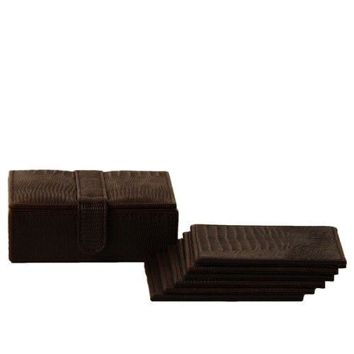 比利時Dome Deco 扣件綁帶方型杯墊(六片)