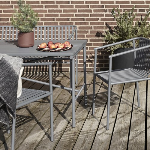 丹麥Hubsch 緞帶直紋金屬單椅 (灰)