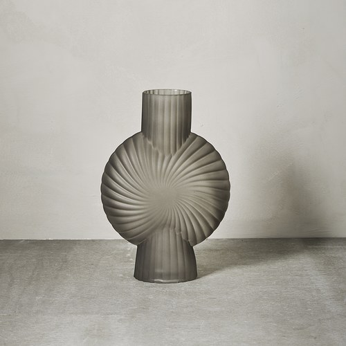 丹麥Lene Bjerre 漩渦螺紋玻璃花器 (高20.5公分)