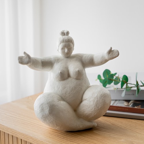 丹麥Lene Bjerre 相撲力士雕塑擺飾 (白、接納)