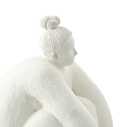 丹麥Lene Bjerre 相撲力士雕塑擺飾 (白、屈膝)