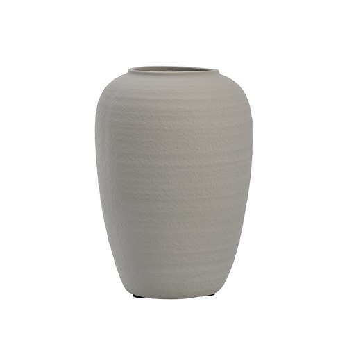 丹麥Lene Bjerre 質樸陶作寬口花器 (灰、高27公分)