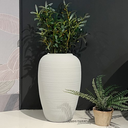 丹麥Lene Bjerre 質樸陶作寬口花器 L (灰、高55公分)