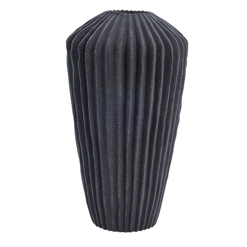 丹麥Lene Bjerre 復古刻紋花器 (深灰、高26.5公分)