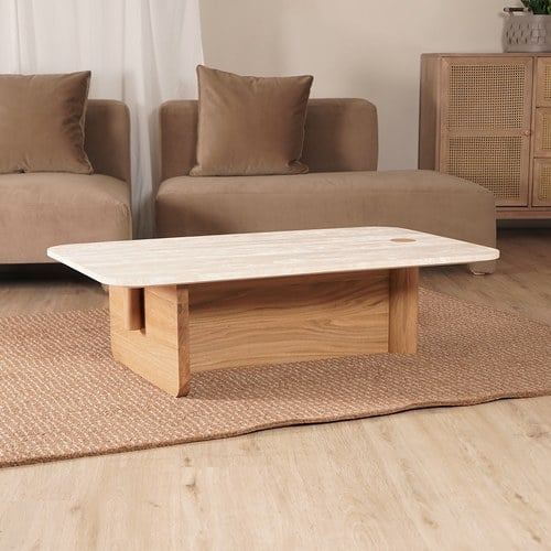 丹麥 Natadora Pivot T字洞石茶几(橡木)