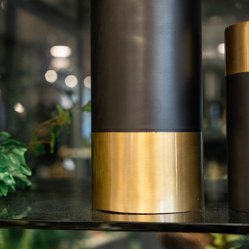 丹麥Nordal質感黑金燭台(高27公分)x高27公分