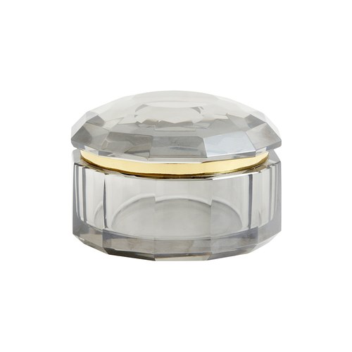 丹麥Nordal 煙灰色水晶玻璃收納盒