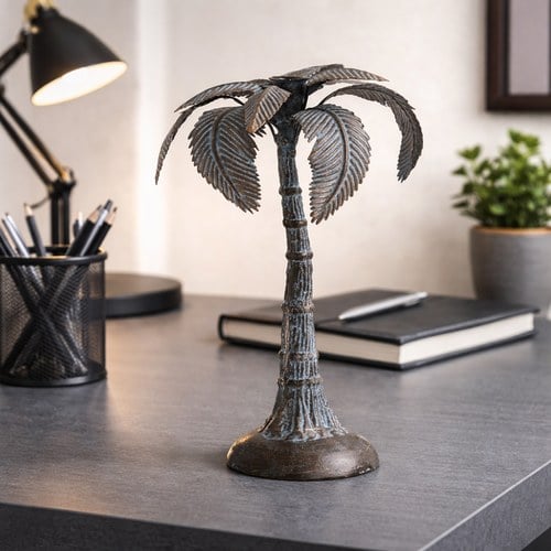 丹麥Nordal 古銅棕櫚樹燭台 (直徑25公分)