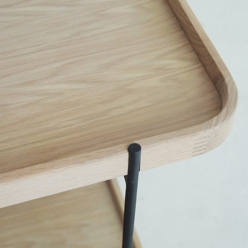 丹麥Tolv Humla 立體邊緣雙層矩形邊桌 (橡木)