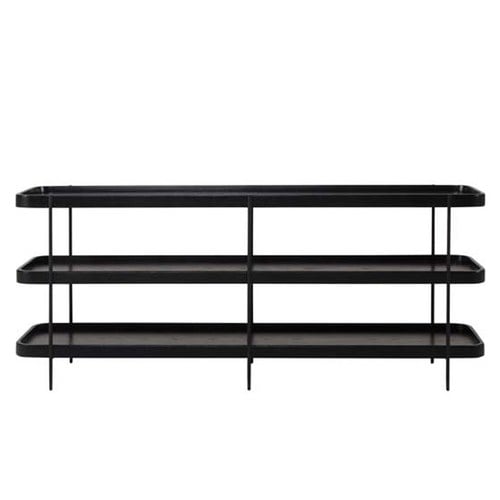 丹麥Tolv Humla 立體邊緣多層置物展架 (黑)