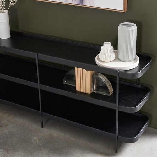 丹麥Tolv Humla 立體邊緣多層置物展架 (黑)