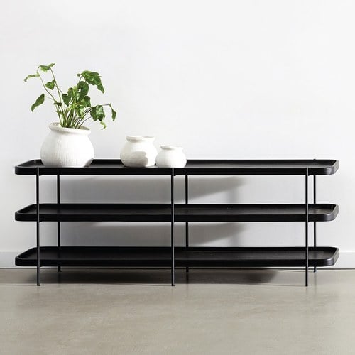 丹麥Tolv Humla 立體邊緣多層置物展架 (黑)