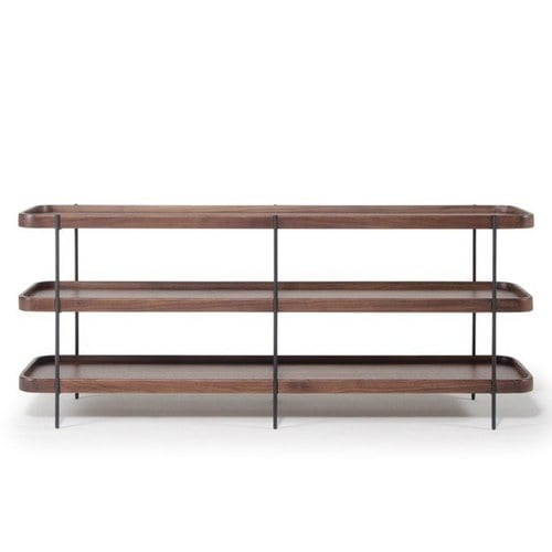 丹麥Tolv Humla 立體邊緣多層置物展架 (胡桃木)