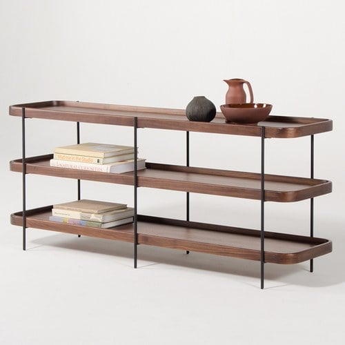 丹麥Tolv Humla 立體邊緣多層置物展架 (胡桃木)