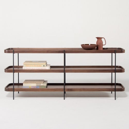 丹麥Tolv Humla 立體邊緣多層置物展架 (胡桃木)