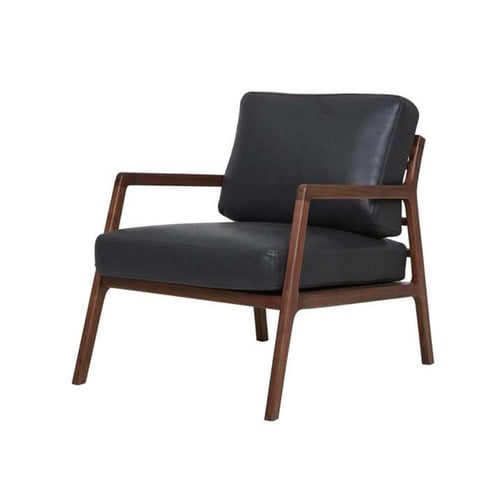 丹麥Tolv 斜背皮革休閒椅 (黑)