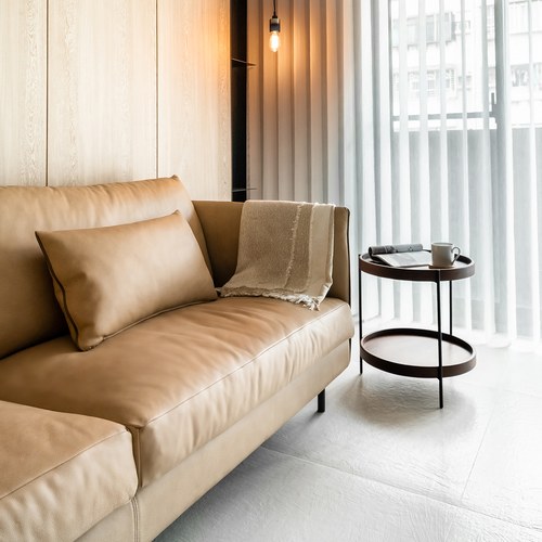 丹麥Tolv Weekend北歐假日皮革沙發 (奶茶、190公分)