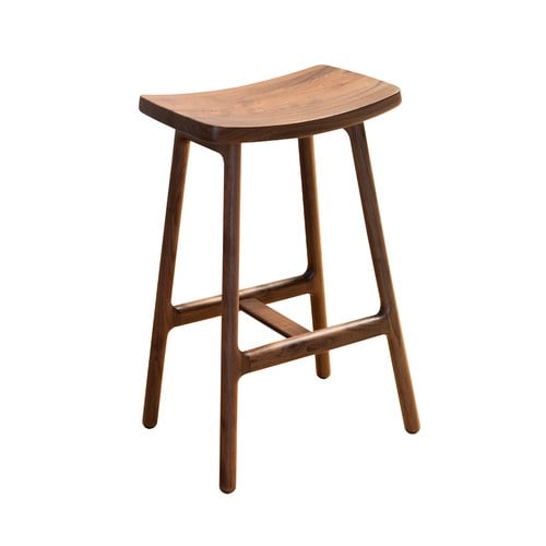 丹麥Tolv Odd 微波浪吧台椅 (胡桃木、高66.5公分)