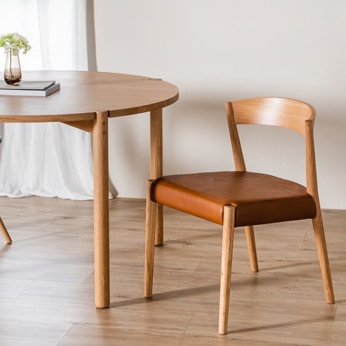 丹麥Tolv 一字靠背單椅 (皮革/棕)