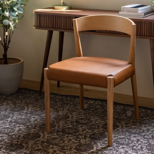 丹麥Tolv 一字靠背單椅 (皮革/棕)