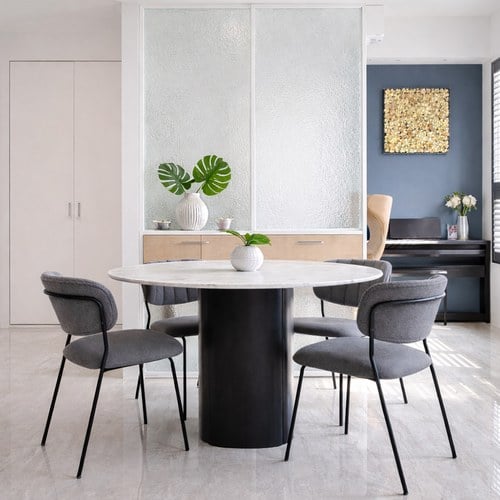 丹麥Tolv 塔拉大理石圓桌 (黑、直徑125公分)