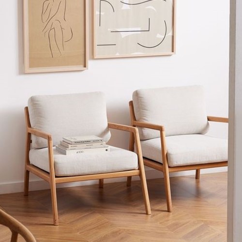 丹麥Tolv 斜背休閒布面單人沙發 (混麻灰)